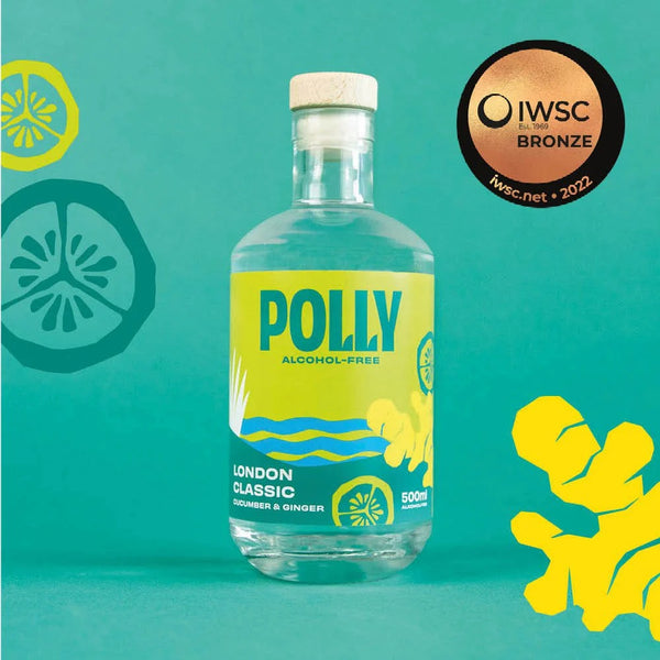 Polly Alkoholfreie Gin Alternative - London Classic | Wachholder-Gurke-Ingwer Geschmack 500ml